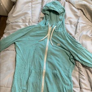 Teal Nike zip up hoodie